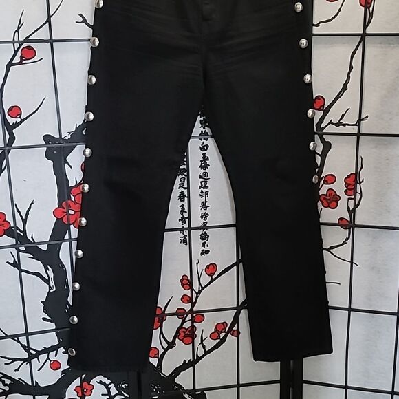 KHAITE Danielle Black Studded High Waist Jeans - Picture 5 of 13